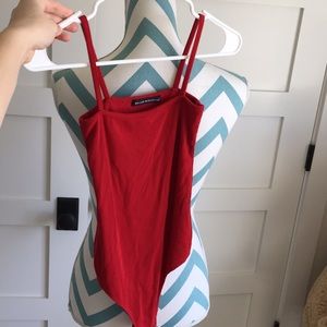 Brandy Melville cherry red square cut bodysuit